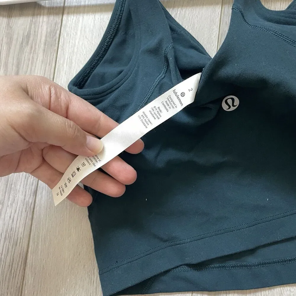 Lululemon Align Tank Top crop womens Teal size 2 workout athleisure gym outdoor